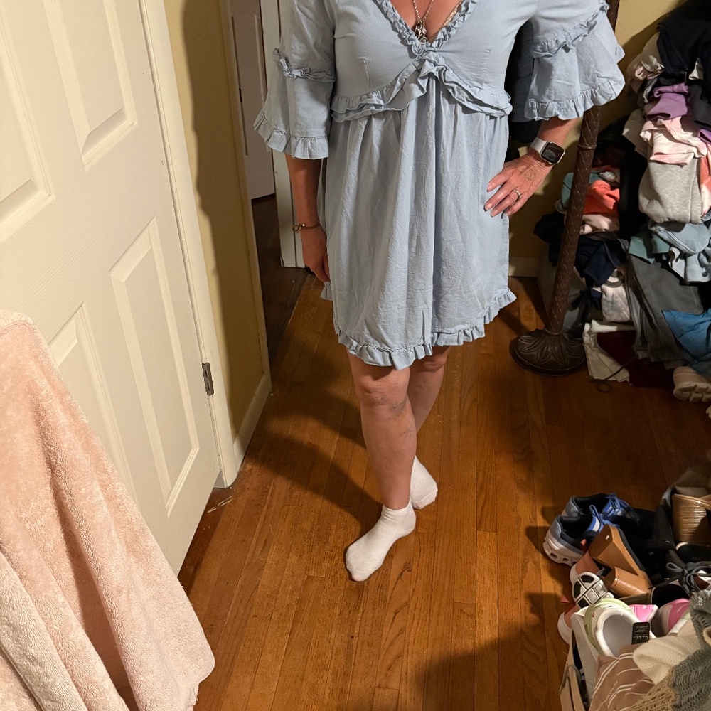 Blue mini dress